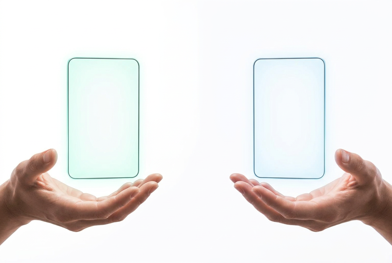 Dos manos sostienen las tarjetas de acceso de OGPASS